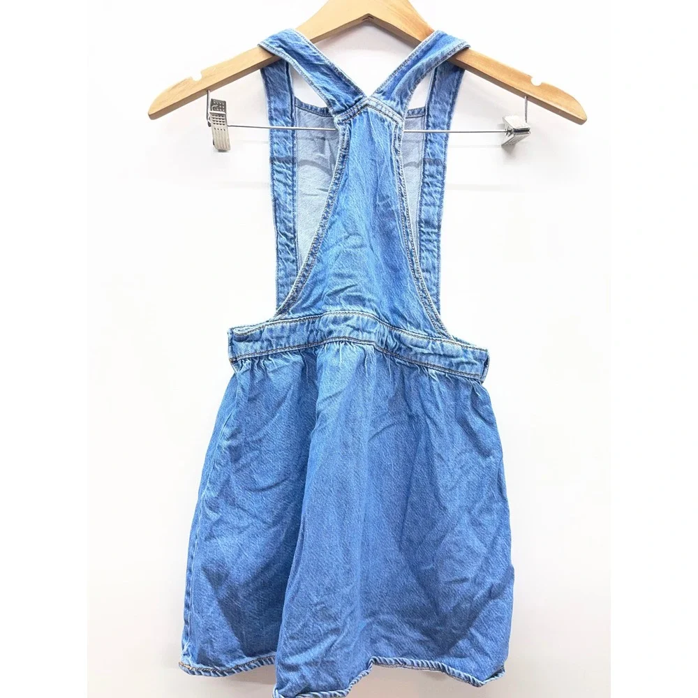 Gymboree Girls Denim Butterfly Jumper Dress Blue Cotton Blend Size 10